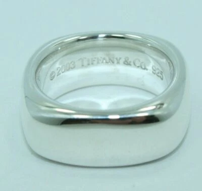 Anillo de sello cojín cuadrado Tiffany & Co. de plata de ley talla 6,5 Foto 1 de 4