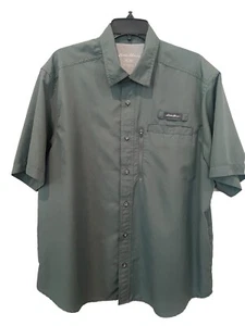 Eddie Bauer Shirt Mens Extra Large Outdoor Fishing Green Vented Wicking - Picture 1 of 10