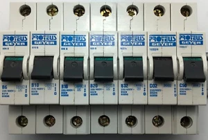 Proteus Geyer 6000 6Ka Typ B C D Einpolig MCB Schutzschalter - Bild 1 von 1