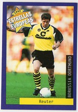 Panini 1996 Estrellas Europeas Spanish Issue Card Stef Reuter Borussia Dortmund