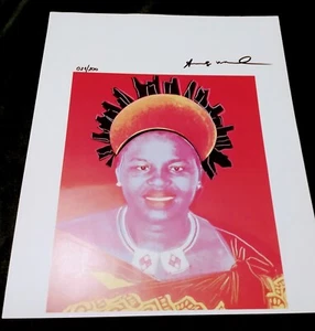 Andy Warhol Print QUEEN NTOMBI signed, #21/200 - 8" x 10" full sz 11" x14" - Picture 1 of 8