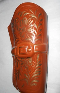 Ceramic COWBOY BOOT PLANTER / VASE - RARE - Boot top only - Hand-Painted 8" tall - Picture 1 of 5