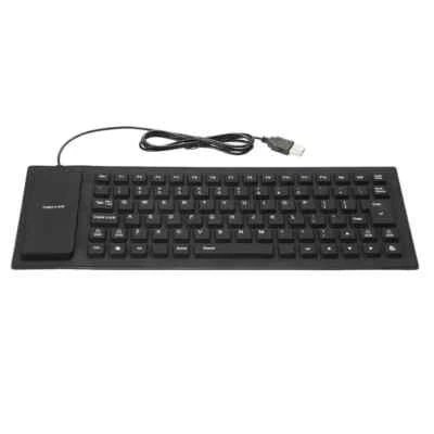Foldable Silicone Keyboard Silent Design Wired Waterproof Dustproof Flexible - Image 1 of 4