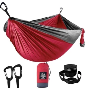 Portable Camping Hammock Double for Outdoor Travel Beach Backyard Patio & Hiking - Picture 1 of 7