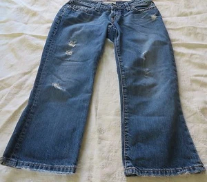 BKE STAR Jeans Crop Shorts Buckle BKL246 26 x 21 Denim Distressed - Picture 1 of 3