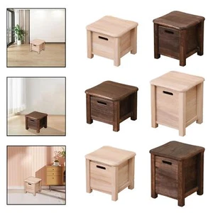 Wooden Storage Stool with Rounded Edges Home Supplies Space Saving Stable Sturdy - Picture 1 of 15