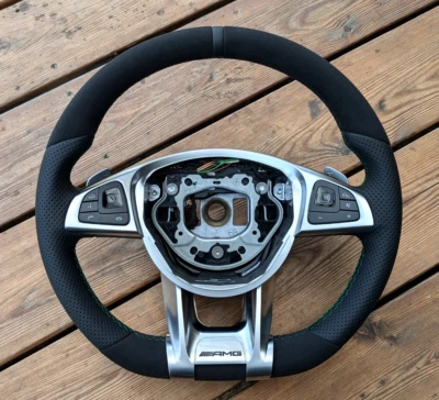 Volant Mercedes W213 CUIR NEUF 2014 - AMG W205 W176 W447 V250 18+ style - Image 1 of 4