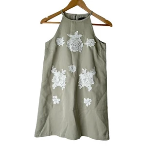 Victoria Beckham for Target Dress Girls Size L Sage Lace Applique Halter Neck - Picture 1 of 14