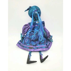 Blue & Purple Cloth Witch Doll 19" - Picture 1 of 5