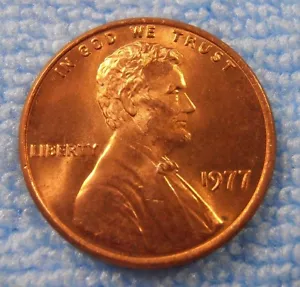 1977 P LINCOLN CENT - Nice BU coin, FREE SHIPPING - Picture 1 of 6