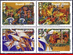 2738 BRAZIL 2000 DISCOVERY BRAZIL, SHIPS, JOINT ISSUE PORTUGAL, MI# 3002-05, MNH - Picture 1 of 2