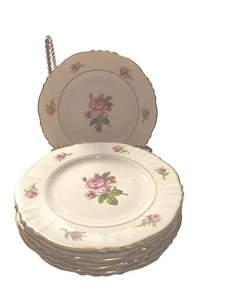 Syrakus, Victoria 6 Brot & Butter Teller USA Bundesform Rosen EUC Vintage - Bild 1 von 10