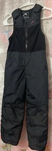 VERTICAL9 Black Overall Snow Bibs Girls Size XS (6/6X) Sleeveless Front Zip - Picture 1 of 15