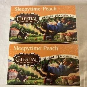 Lot of 2 Celestial Seasonings Sleeytime Peach 20 Tea Bags Each BB 10/31/25 FS! - Picture 1 of 7