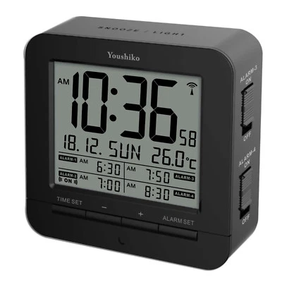 Radio Controlled  4 x Times Alarm Clock  ( Offical UK version ) with Back Light  - Image 1 of 4