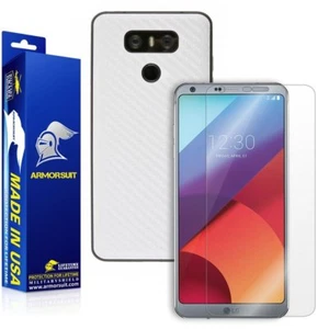 ArmorSuit MilitaryShield LG G6 Screen Protector + White Carbon Fiber Skin USA - Picture 1 of 6