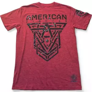 New Men's American Fighter Premium Athletic MMA Red T-Shirt XS-4XL - Picture 1 of 2