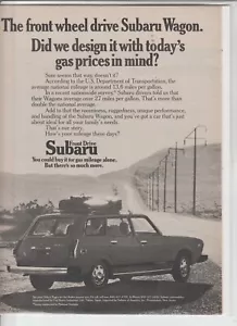 Anuncio original de revista Subaru Wagon 1974"...¿Los precios de la gasolina de hoy en mente?" - Imagen 1 de 1