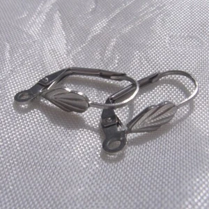IN38 - LOT DE 4 DORMEUSES ACIER INOXYDABLE SUPPORTS BOUCLES D'OREILLES 20MMx10MM - Picture 1 of 3
