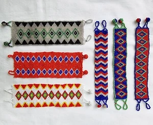 Set of 6 Handmade Multi-colored plastic beaded bracelet, Wristband bracelet - Picture 1 of 23