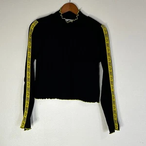 Juicy by Juicy Couture Large Langarm Stehkragen Crop Top schwarz Stretch Shirt - Bild 1 von 12