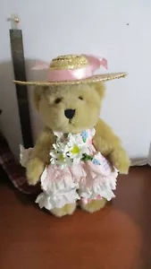 Danbury NEUWERTIG ~ Plüsch 12" Teddybär mit Blumen & Strohhut ~ Wenn Mamas wären... - Bild 1 von 4