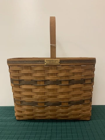 • Longaberger 1987 J.W. Collection Milk & Bread Basket with Lid and Protector Cover