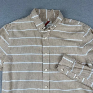 Best Made Co Shirt Mens Large Tan Striped Blend Preppy Button Down Linen Preppy - Picture 1 of 11