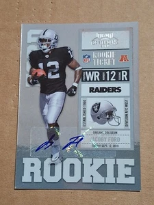 2010 JACOBY FORD PANINI CONTENDERS AUTOGRAPHED AUTO ROOKIE CARD RC #141 RAIDERS - Picture 1 of 3