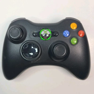 Xbox 360 Controller Microsoft Black Wireless OEM Tested - Image 1 of 4
