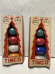 VINTAGE NOS TIMCO CHRISTMAS LAMPS BULBS C-9 1/4 UNUSED 5 PACK X 2- JAPAN - Picture 1 of 3