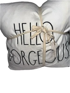 Rae Dunn 2er Set Dekokissen Hi Hansom & Hello Gorgeous 16x16 siehe Bild - Bild 1 von 6