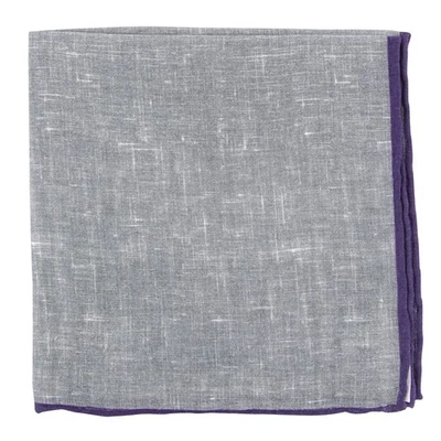 Fiori Di Lusso Gray Solid Linen Pocket Square - 12 3/8" x 12 3/8" (795) - Image 1 of 4