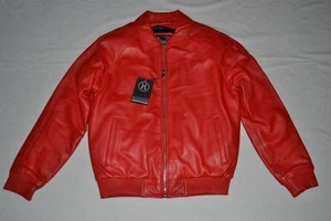 CHAQUETA BOMBER HUDSON OUTWEAR CUERO REAL ROJA FORRO EXTRAÍBLE PARA HOMBRE NUEVA - Imagen 1 de 4