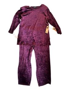 Neu mit Etikett Carol Little Velour Gr. 22 burgunderrot Tunika Hose Lounge Set Y2K Whimsigoth - Bild 1 von 13