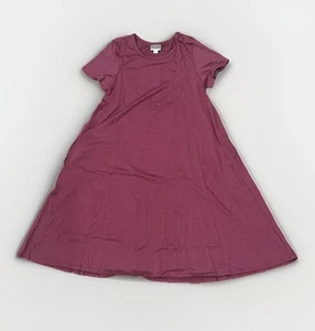 XS Small Womens LuLaRoe Jessie Pocket Dress Solid Dark Red Maroon Purple - Picture 1 of 4