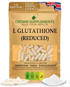 L-Glutathione (Reduced) Capsules | Clean Supplements | Crown Supplements UK - Picture 1 of 2