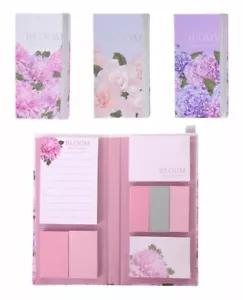 BLOOM STICKY NOTE SET SHOPPING LIST pink purple white notepad book writing pad - Bild 1 von 4
