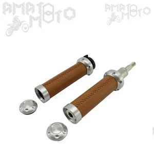 PAAR GRIFFE LEATHER GRIP GRIFFE ECHTLEDER BRAUN FÜR VESPA GT GTS - Bild 1 von 1