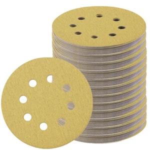 5 inch Sanding Discs 150 Grit Hook Loop 8-Hole Sandpaper Orbital Sander Paper - Picture 1 of 7