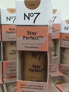No7 Stay Perfect Foundation Medium Coverage SPF30 30ml Toffee - Picture 1 of 2