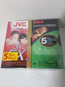 2 Packs Of 5 Sealed VHS Tapes Cassettes RCA JVC 6 Hours - Bild 1 von 5