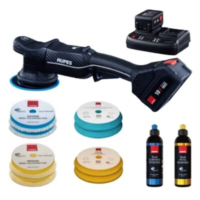 Rupes BigFoot iBrid HLR15 Cordless Polisher Launch Kit | 5" 15mm | 2 Batteries Foto 1 de 2