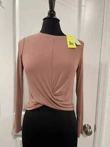 NWT All In Motion Women's Mauve Pink Twist Front Long Sleeve Top - Picture 1 of 7
