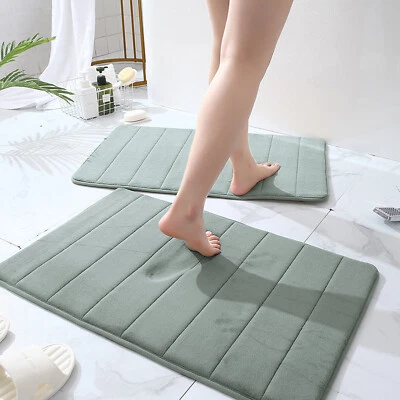 Memory Foam Bath Mat Ultra Soft Bathroom Mat Extra Water Absorbent Mats Non Slip - Image 1 of 4