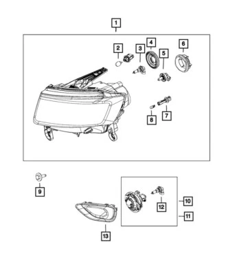 Faro izquierdo MOPAR 68236109AE, se adapta a Jeep Grand Cherokee 2014-2015 Foto 1 de 3