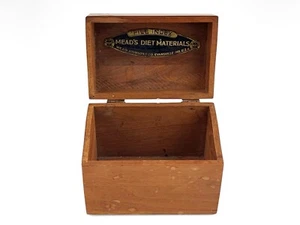 Vintage Holz Rezept Karten Box Mead Johnson Datei Organizer Evansville USA - Bild 1 von 11