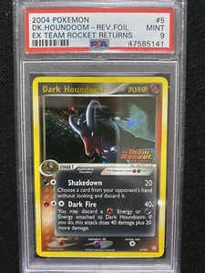 2004 Pokemon EX Team Rocket Returns Dark Houndoom Reverse Foil 5/109 PSA 9 Mint - Picture 1 of 2