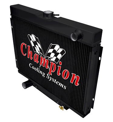 KR Champion 3 Row Black Finish Radiator for 1967 - 1969 Ford Ranchero V8 Engine - Image 1 of 4