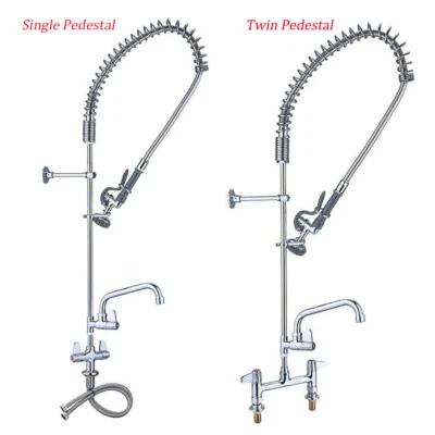 Commercial Kitchen Pre-Rinse Faucet Spray Tap Arm Single / Twin Pedestal 178mm - Image 1 of 4